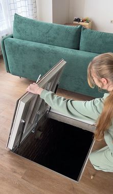 Напольный люк Самоподъемный Невидимка уголок 800*900 Напольный люк Самоподъемный Невидимка уголок 800*900