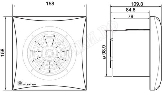 Вентилятор SILENT-100 CZ CHAMPAGNE Вентилятор SILENT-100 CZ CHAMPAGNE