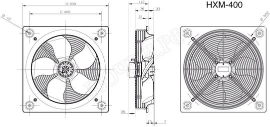 Вытяжной вентилятор HXM 400 Вытяжной вентилятор HXM 400